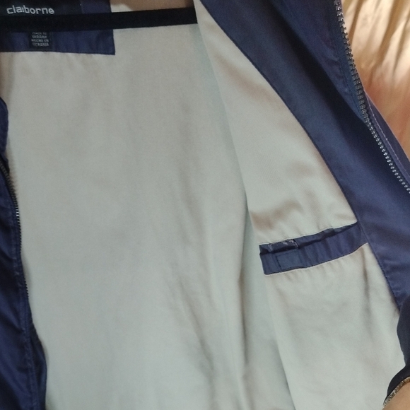 Claiborne Navy Blue Lightweight Windbreaker - Picture 3 of 4
